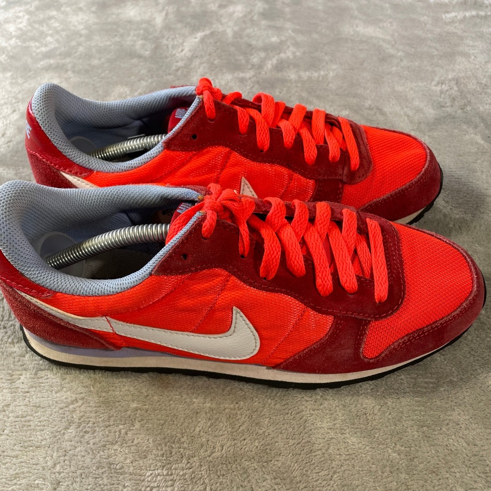 Nike Genicco Sneakers Shoes Womens 8 Orange Suede Mesh Low Top Casual 644451